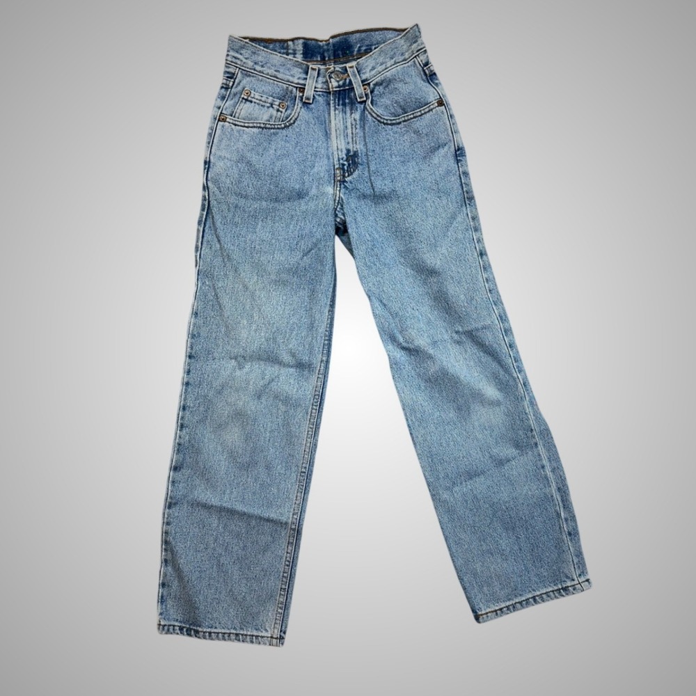 Levi's 550 Jeans Kid 12 Slim 24x26 Light Blue Excellent Straight High Rise Denim
